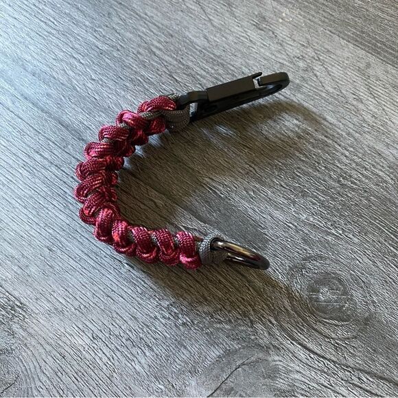 Paracord Keychain Handmade USA NEW Pink Burgundy Gray Black Silver - Picture 5 of 9